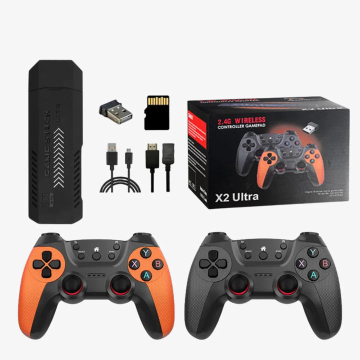 Game Stick X2 Ultra Pro com 40 mil jogos + 1800 canais integrado + 2 controles sem fio [ PROMOÇÃO ZERA ESTOQUE ]