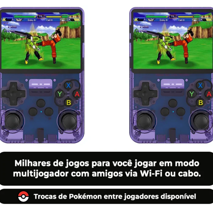 Game Portátil R36S™ Original - 30 mil Jogos de 20+ Consoles  + Case em couro [ PROMOÇÃO ZERA ESTOQUE ]